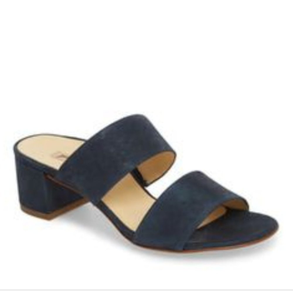 Paul Green Meg Slide Navy Metallic  Shimmer Suede